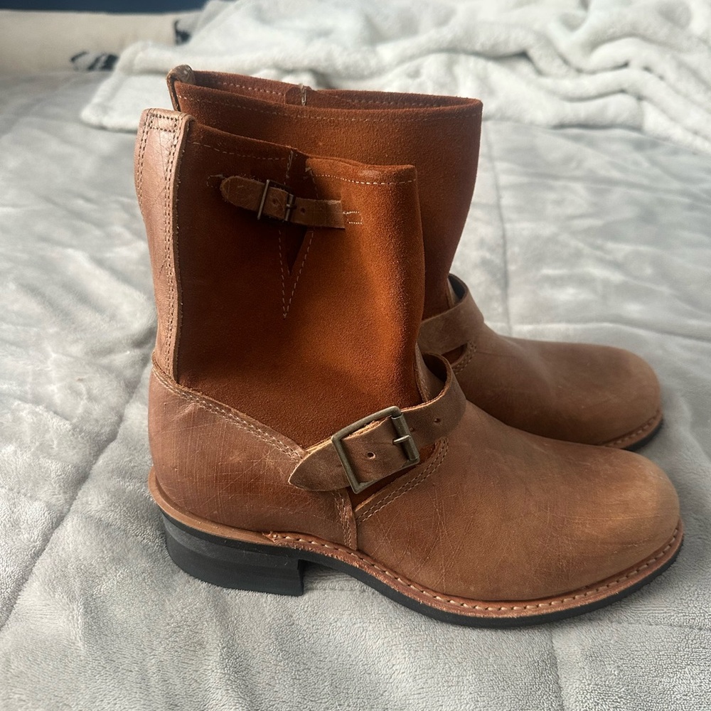 Brown Ankle Boots with Buckle Detail
